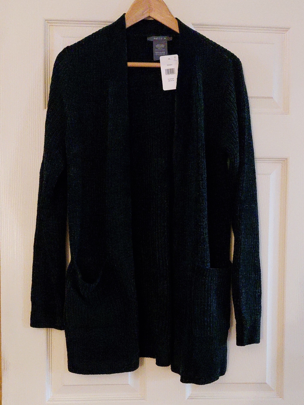 Matty M Open-Front Cardigan Sweater - Dark Green